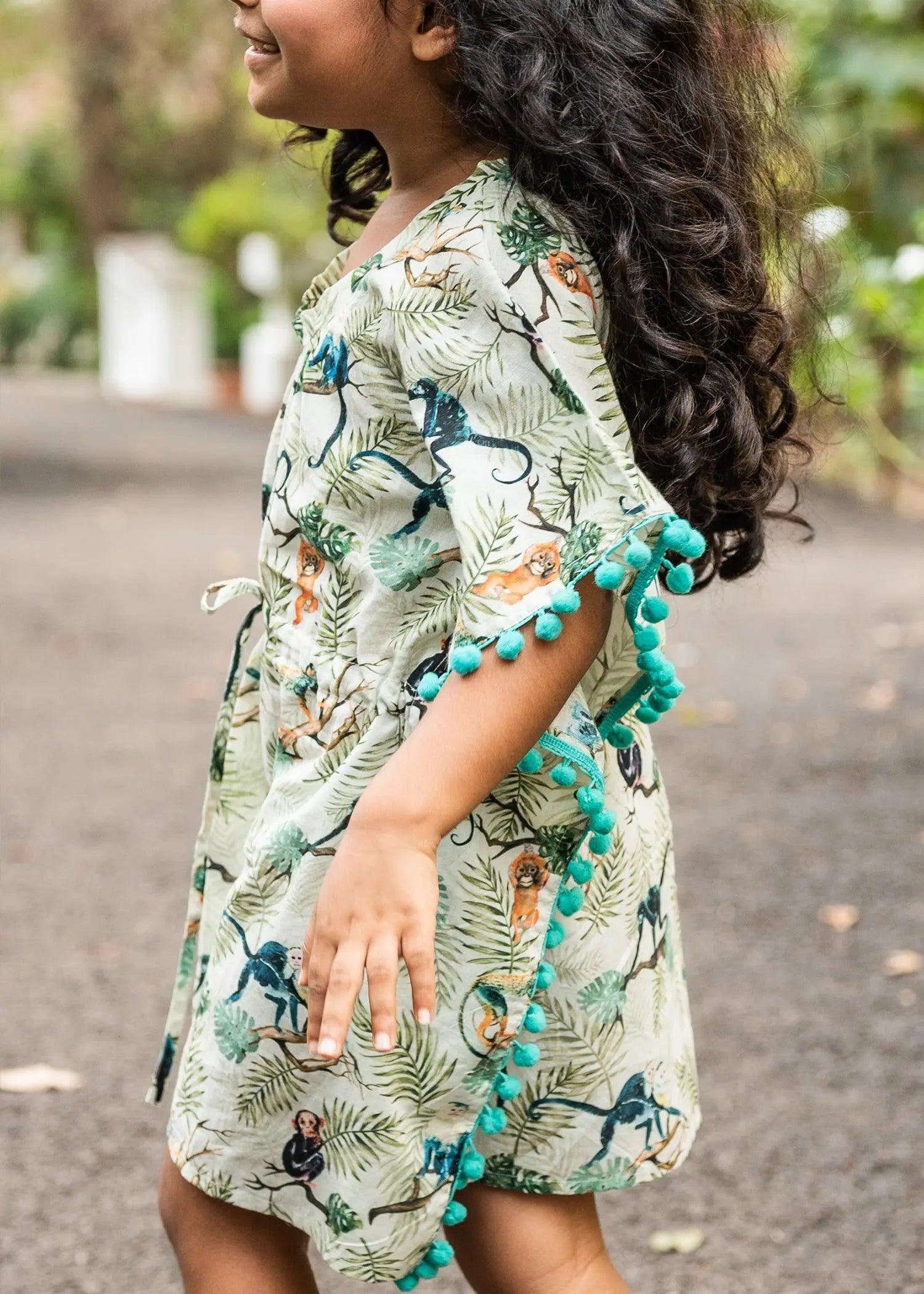 Green Monkey Girls Cotton Kaftan (S-XL)