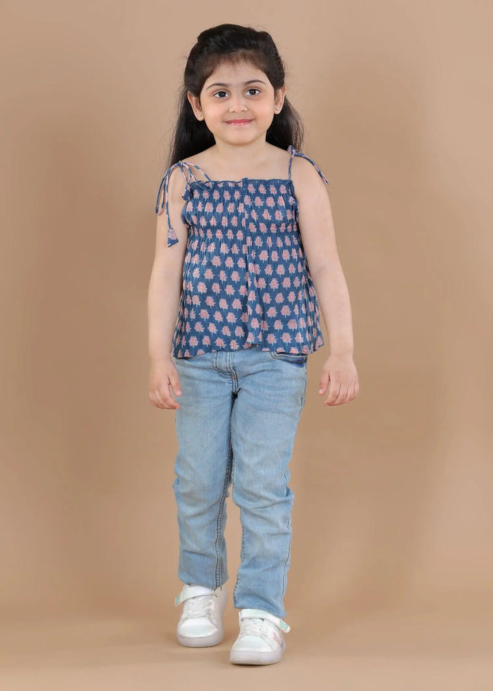 Lotus Blue Ira Cotton Top Girl (2-12 Years)