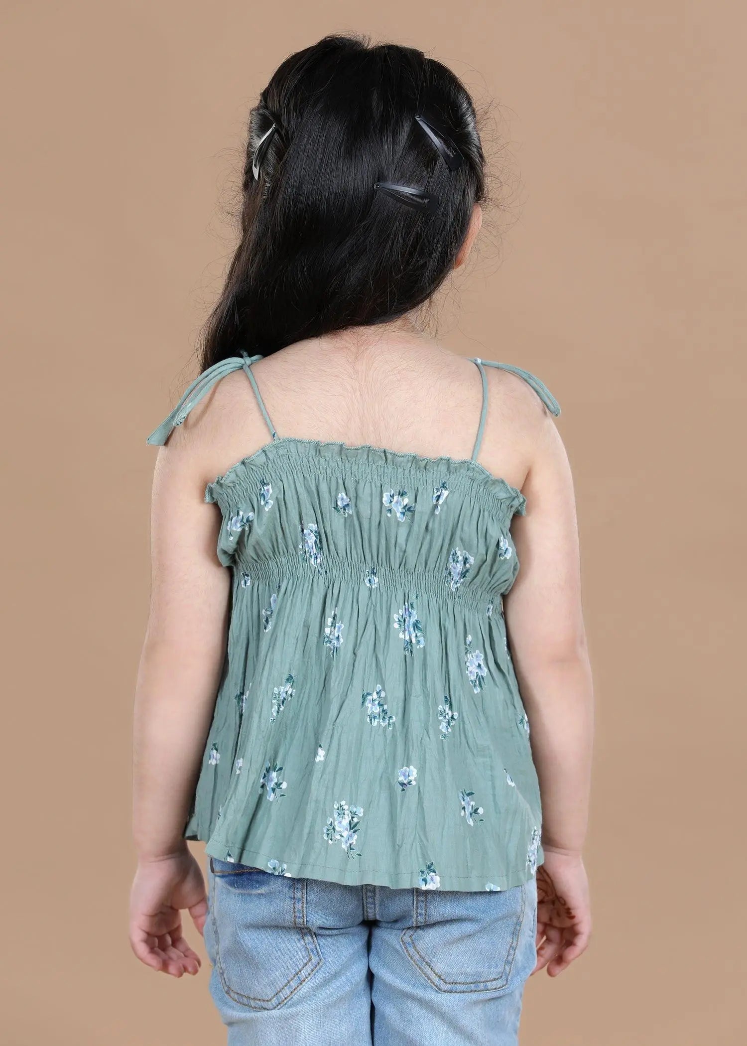Lily Bunch Green Ira Cotton Top Girl (2-12 Years)