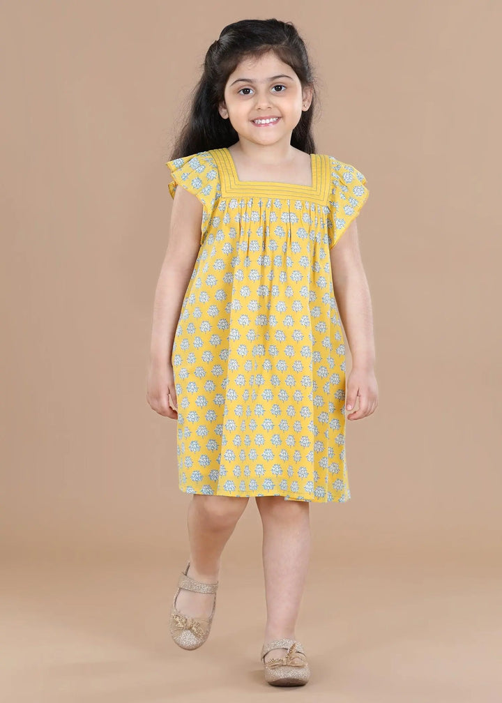 Lotus Yellow Scarlett Cotton Dress (2-9 Years)