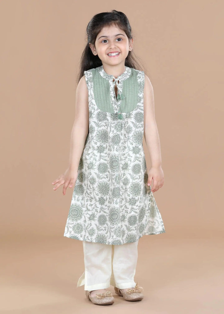 Sunflower Creme Samer Cotton Kurta (2-12 Years)