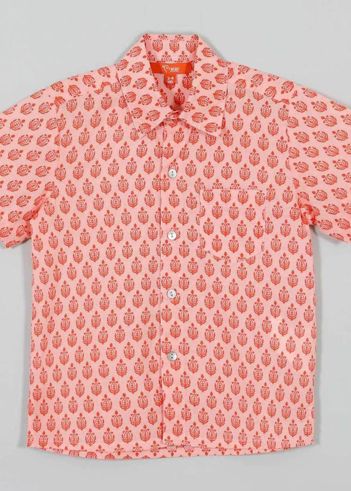 Abir Peach Cotton Shirt Boy (2-12 Years)