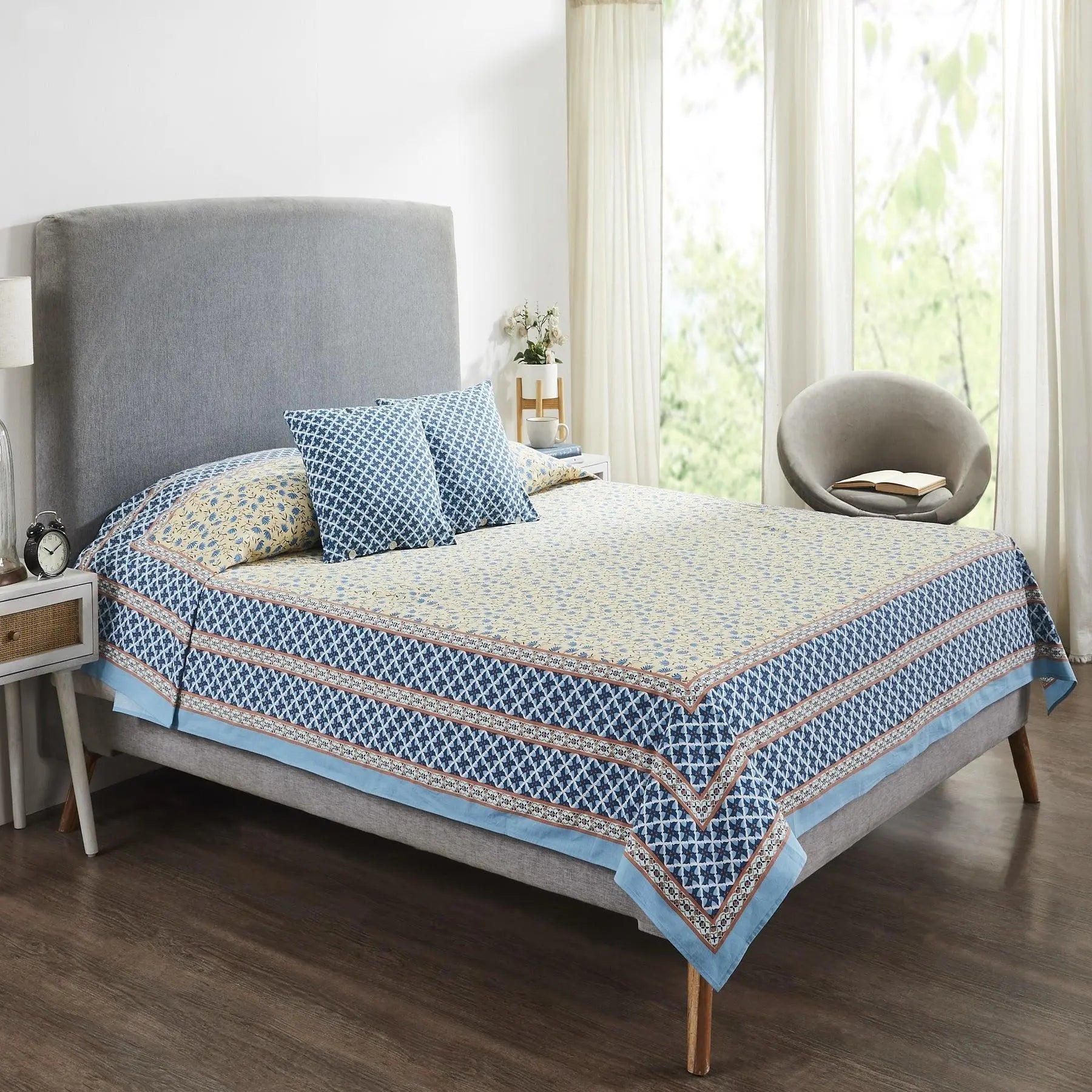 Neelofer Hand Screen Print Cotton Bedcover