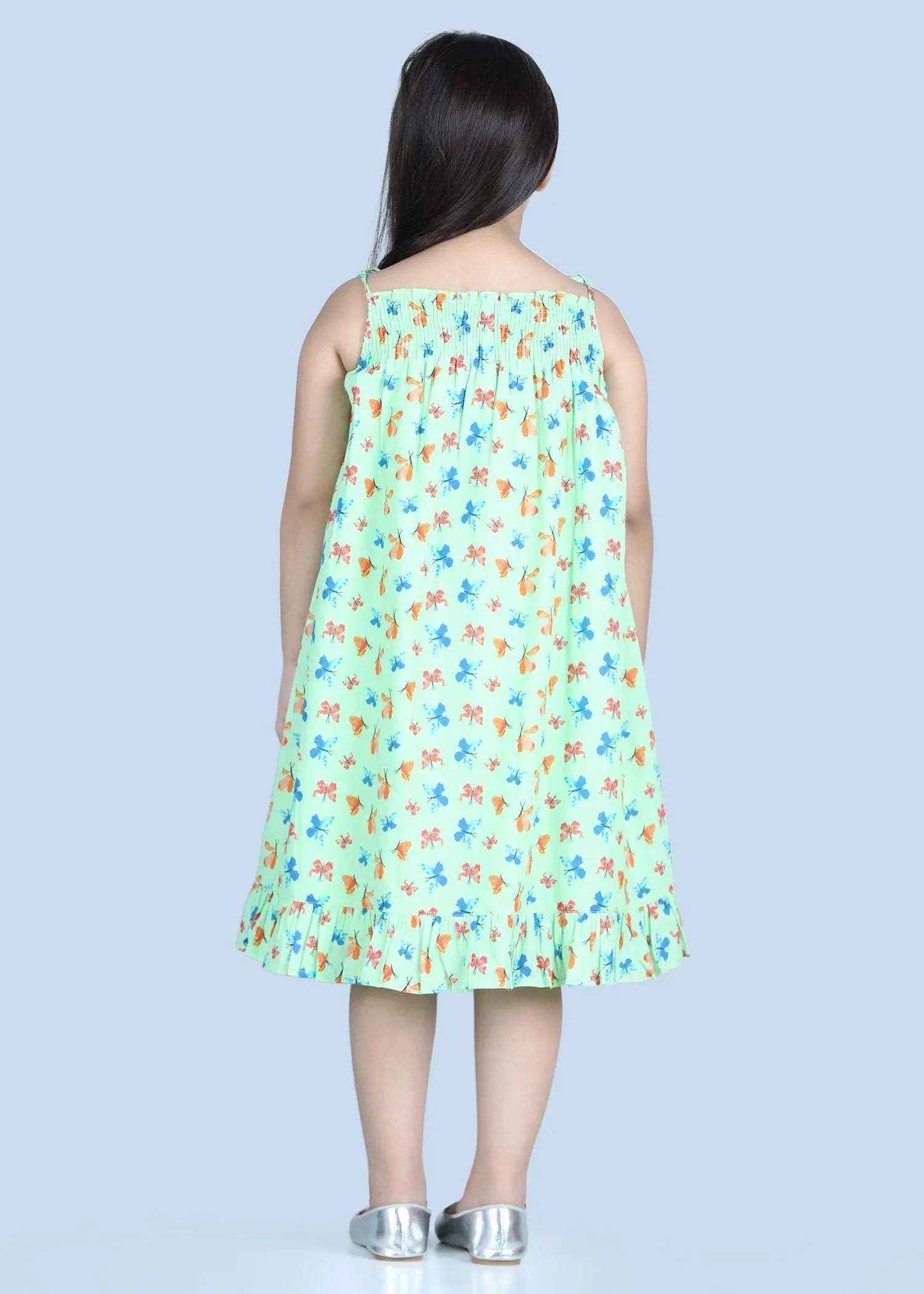Twinkle Green Cotton Dress Butterfly (6 Months to 9 Yrs)