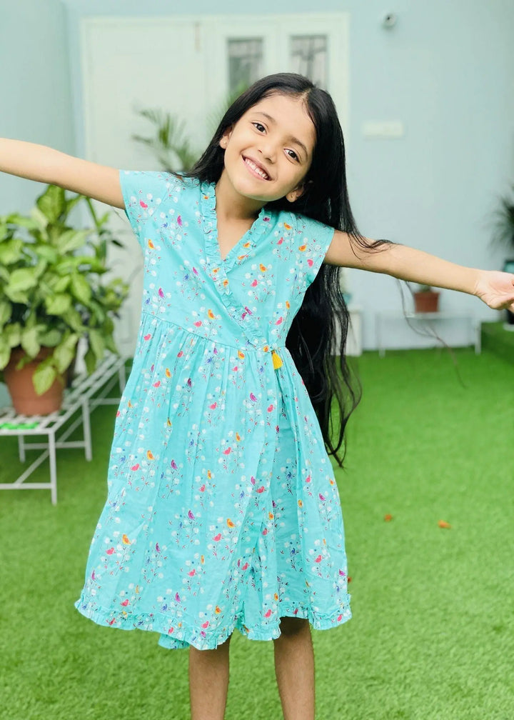 Sejal Aqua Cotton Dress Chidiya (2-9 Years)