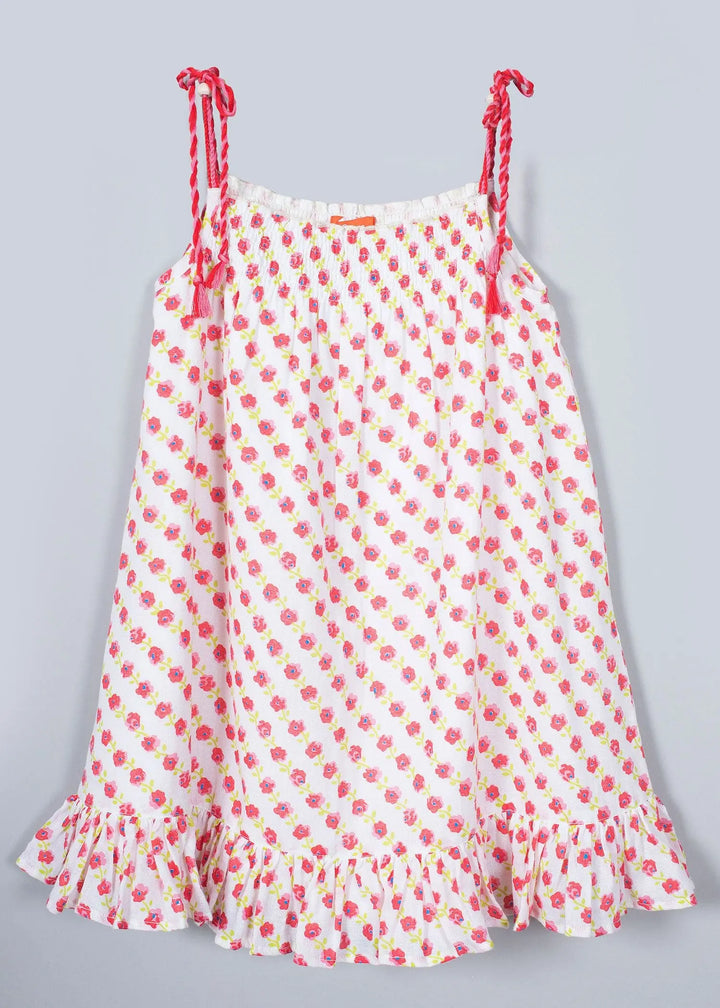 Sanah Red Cotton Dress Girl (2-9 Years)