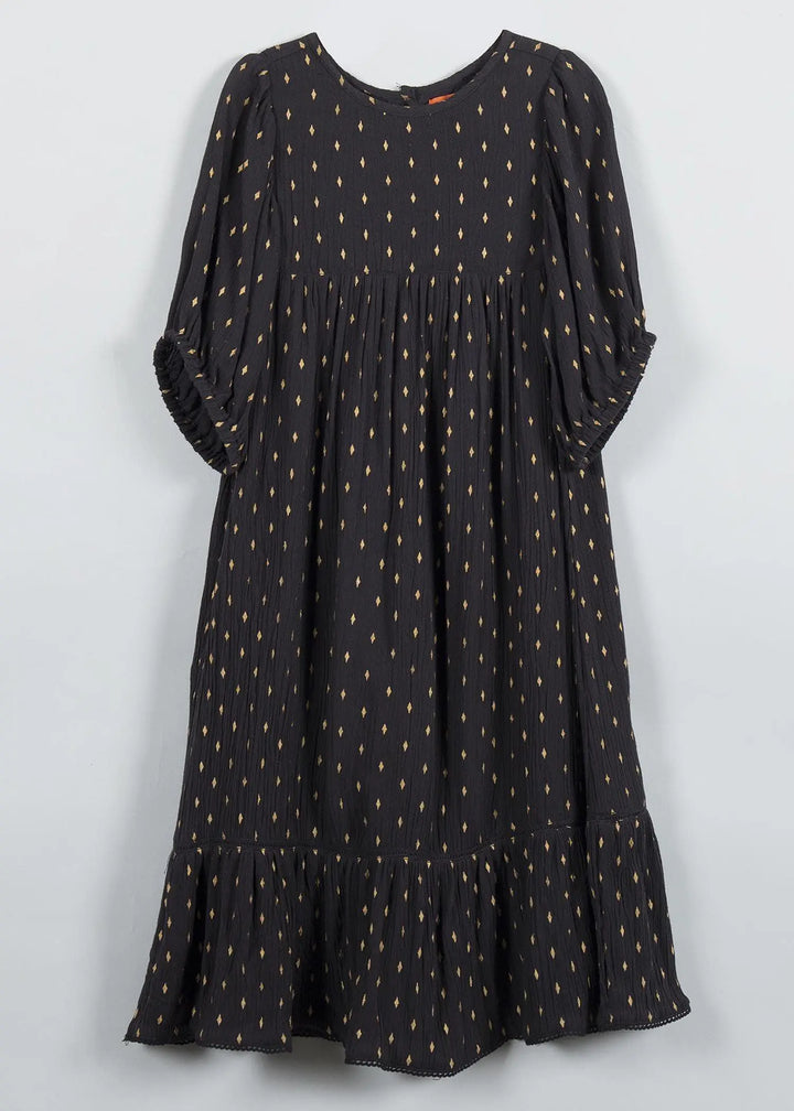 Diamond Black Viscose Dress (2 to 9 Years)