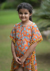 Umbrella Orange Cotton Kaftan Girl (2-14 Years)