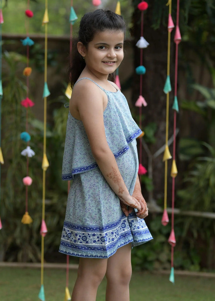 Isabal Blue Cotton Dress Girl (2-9 Years)