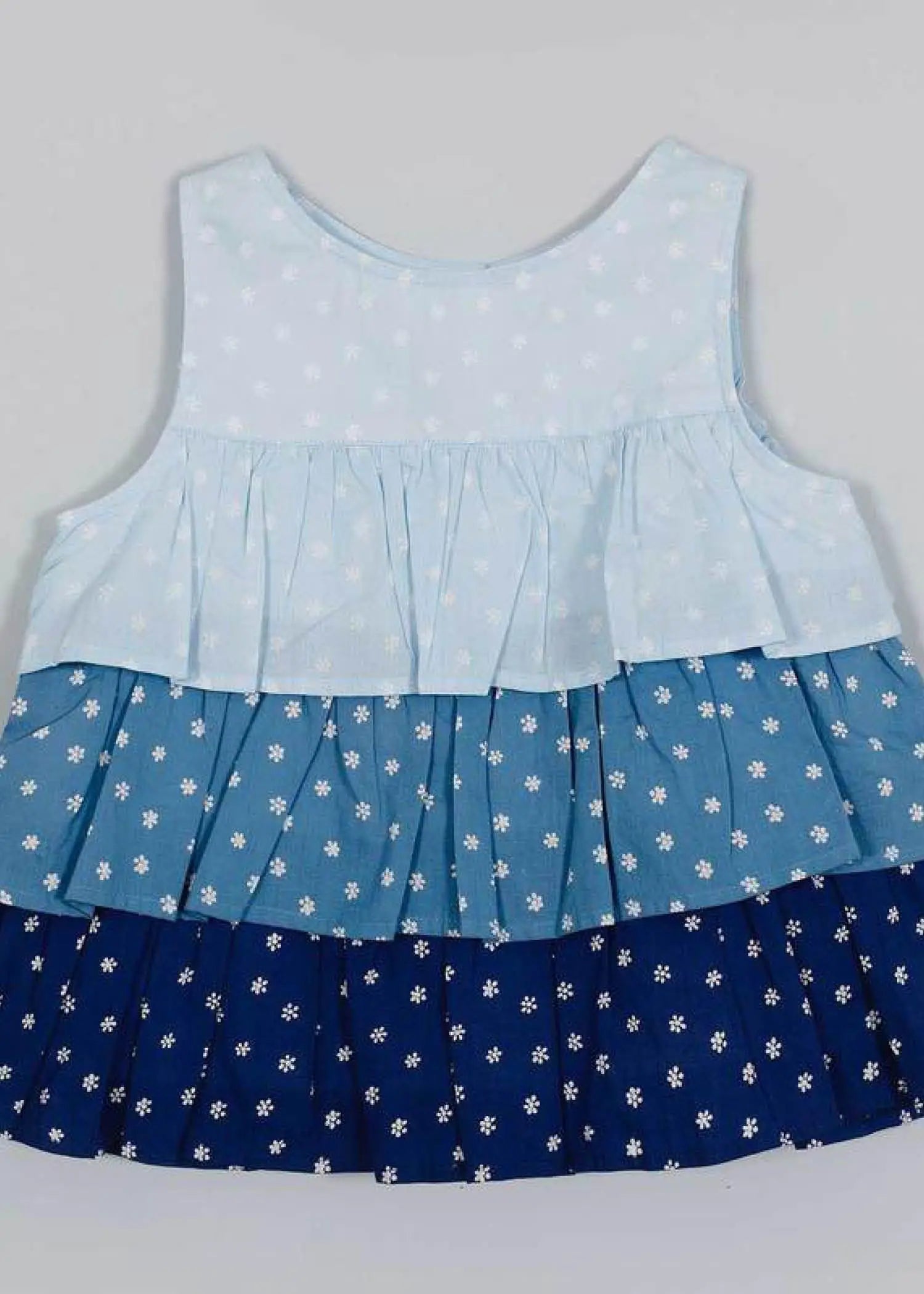 Elle Blue Color Cotton Top Girl (2-9 Years)