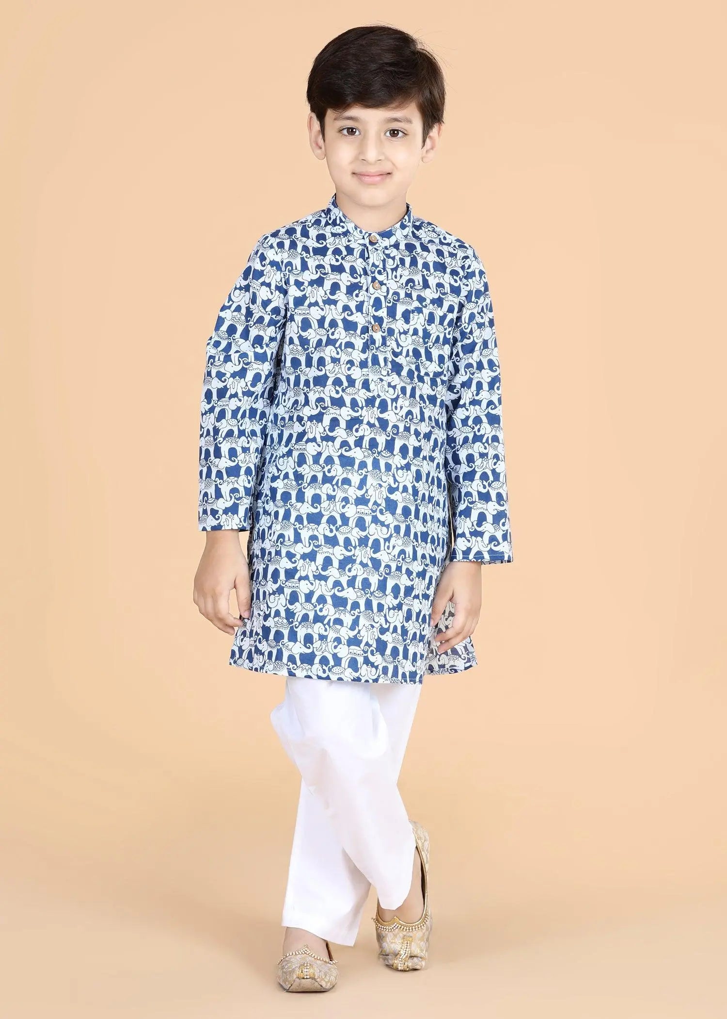 Airawat Navy Cotton Kurta Boys (0-12 Yrs)