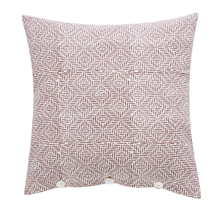 Sunset Brown & Orange Hand Block Printed Cotton Cushion Cover