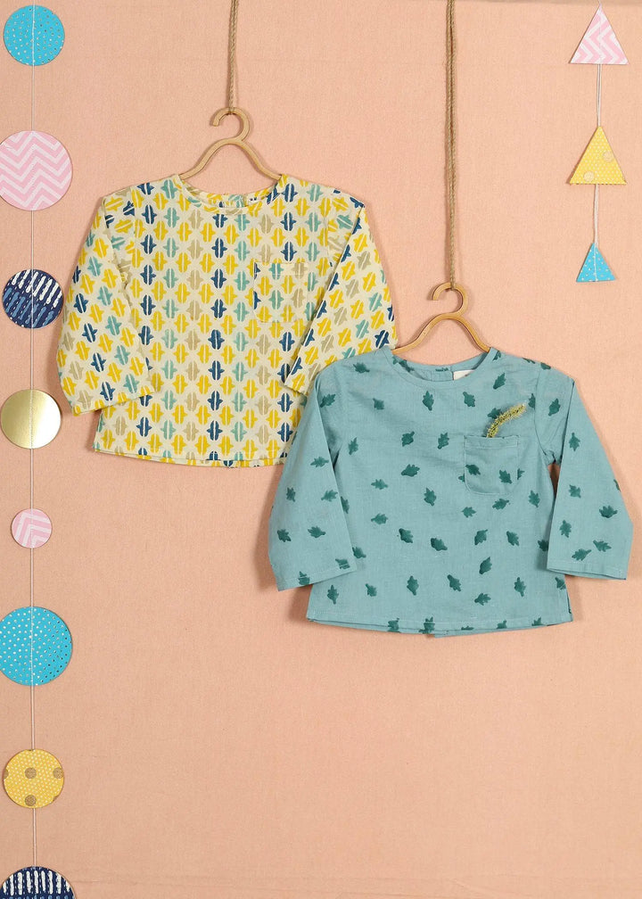 Achint Jhabla Replica Blue/Green Cotton Baby (0 months to 6 months)