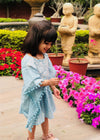 Lucknowi Blue Cotton Kaftan Girl (2-14 Years)