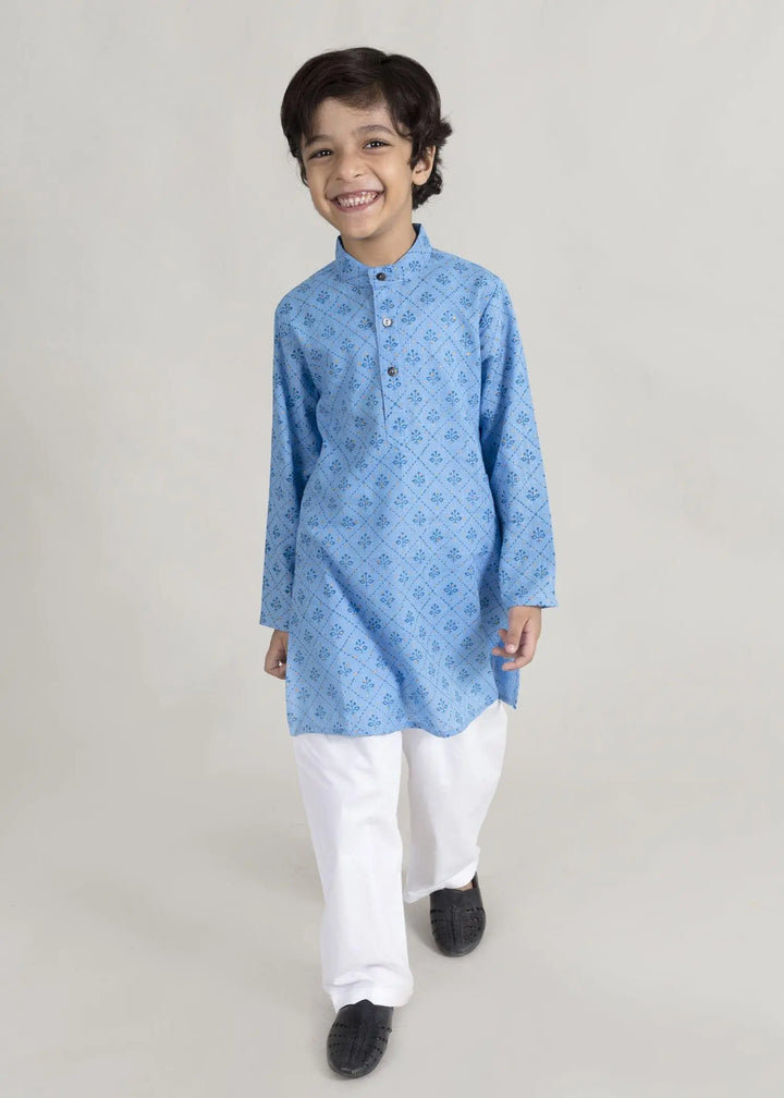 Ember Buti Blue Cotton Kurta Boy (6 Month to 14 Years)