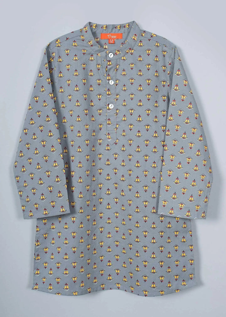 Tara Grey Cotton Kurta Boy (6 Month to 12 Years)