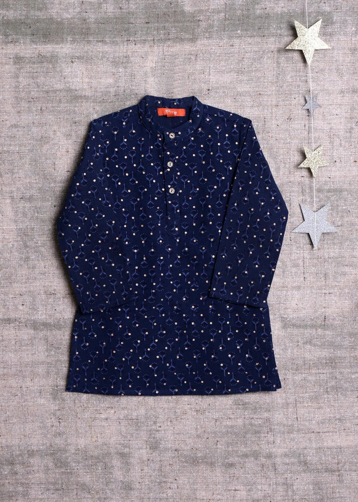 Advik Navy Cotton Kurta Boy (9 Month to 12 Years)