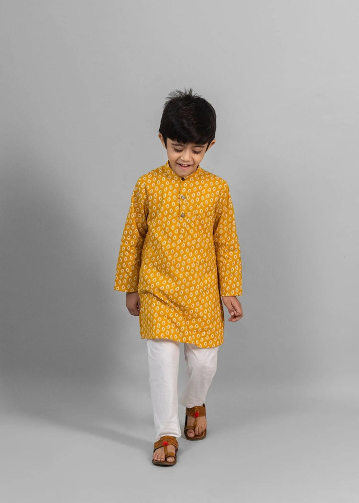Helia Mustard Cotton Kurta Boy (2 Years to 12 Years)