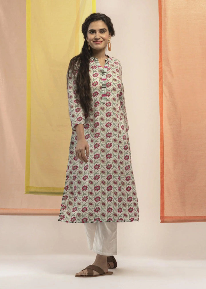 Smriti Pink Cotton Kurta