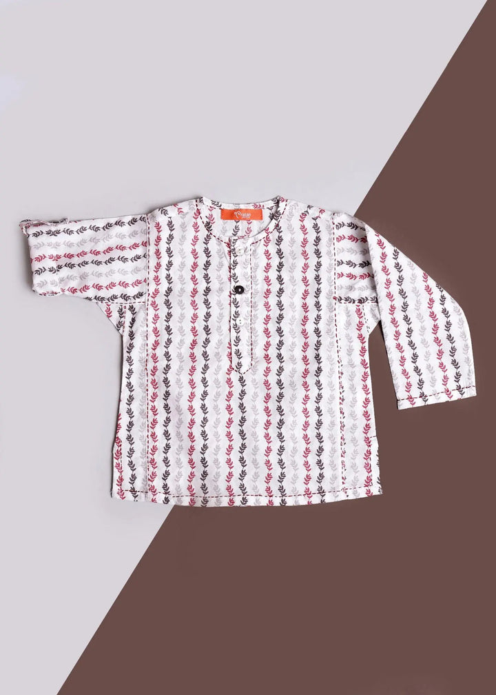 Lata White Cotton Short Kurta (6 to 24 Month)