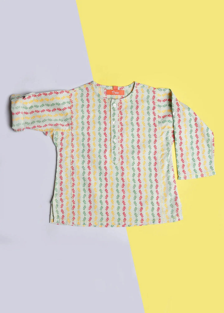 Lata Green Cotton Short Kurta (6 to 24 Month)