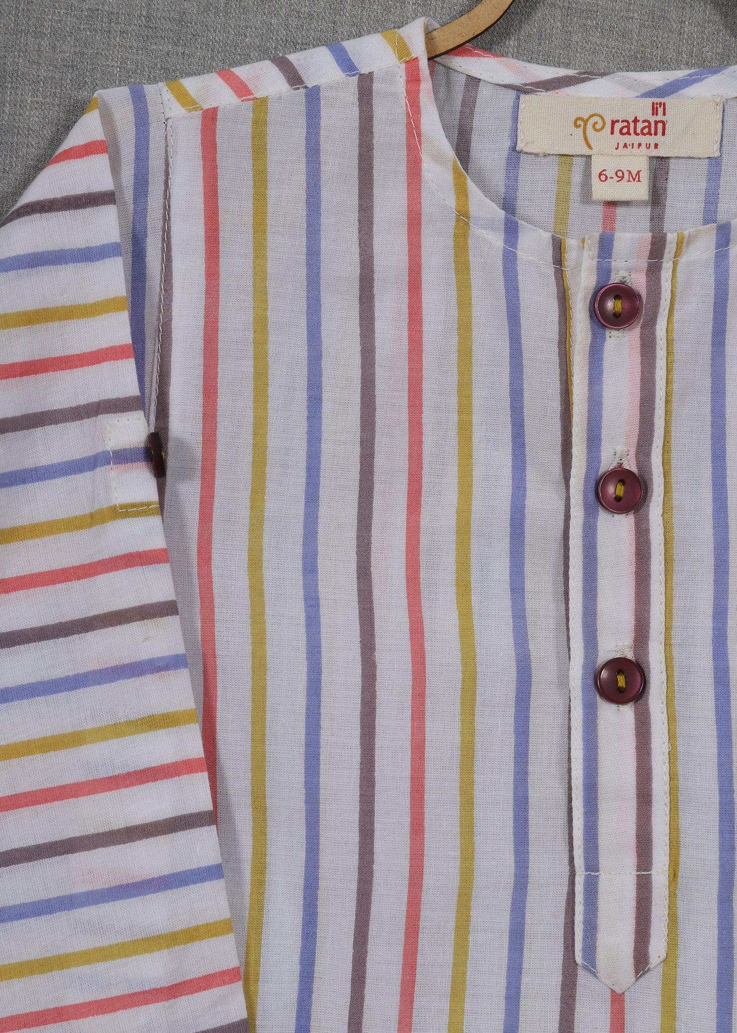 Harshit Stripes Yellow Cotton Kurta Baby Boy (6-24 months)