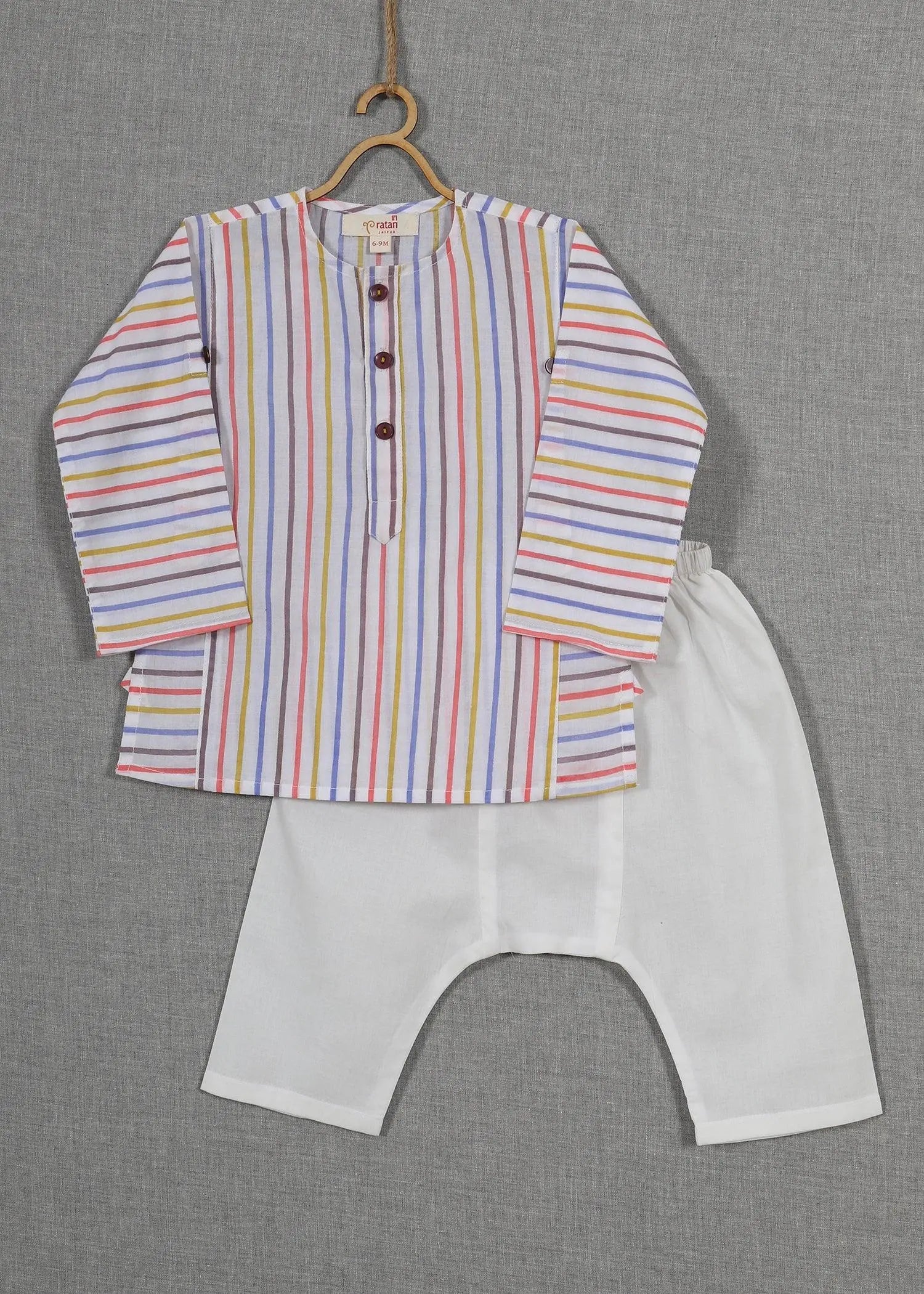 Harshit Stripes Yellow Cotton Kurta Baby Boy (6-24 months)