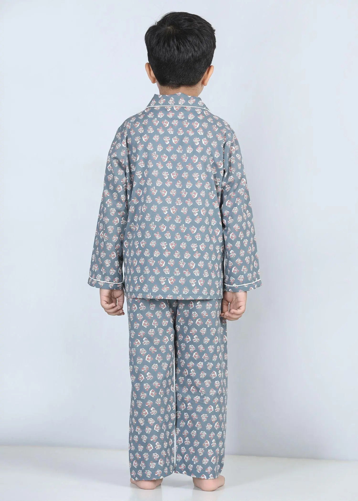 Iris Grey Full Sleeve Cotton Night Suit Boy (1-12 Years)