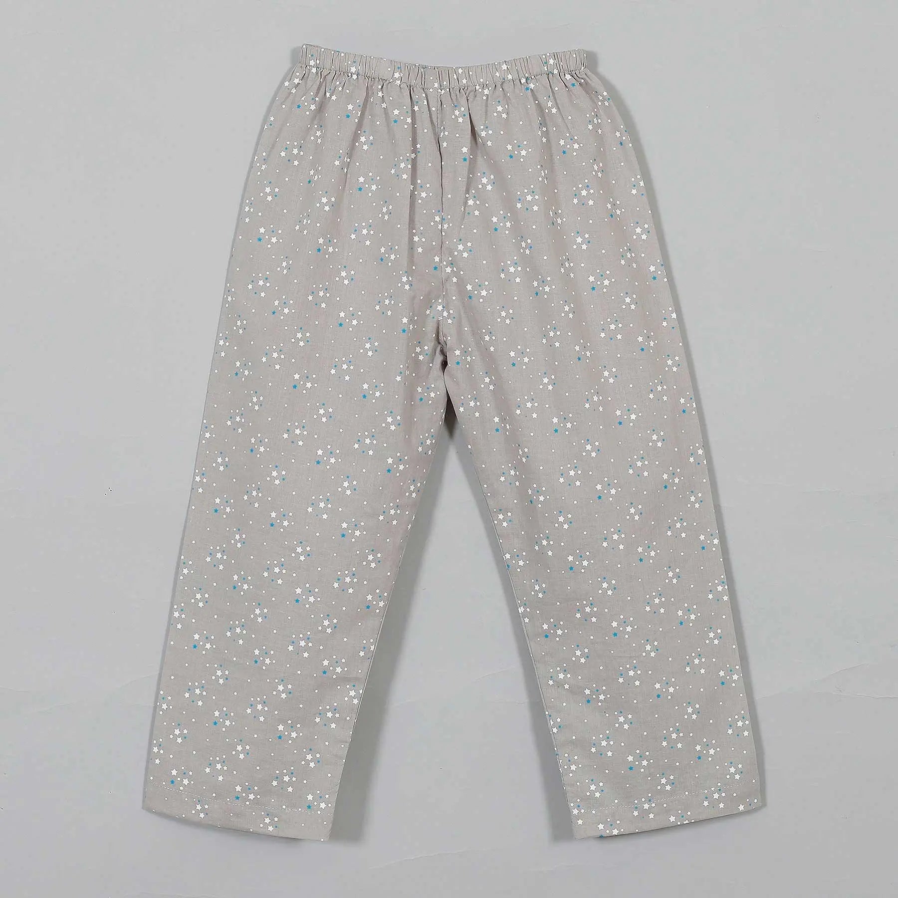 Star Grey Cotton Full Sleeve Nightsuit Boy (0-12 Years)