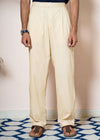 Solid beige Cotton Straight Pyjama