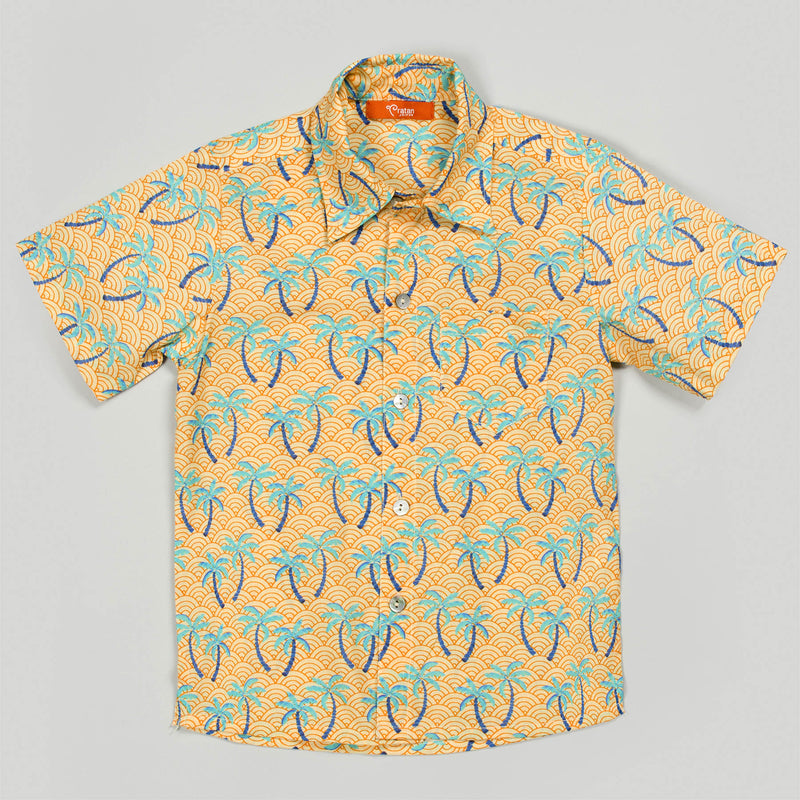 Tropical Vibes Orange Cotton Shirt Boy (2-11 Years)