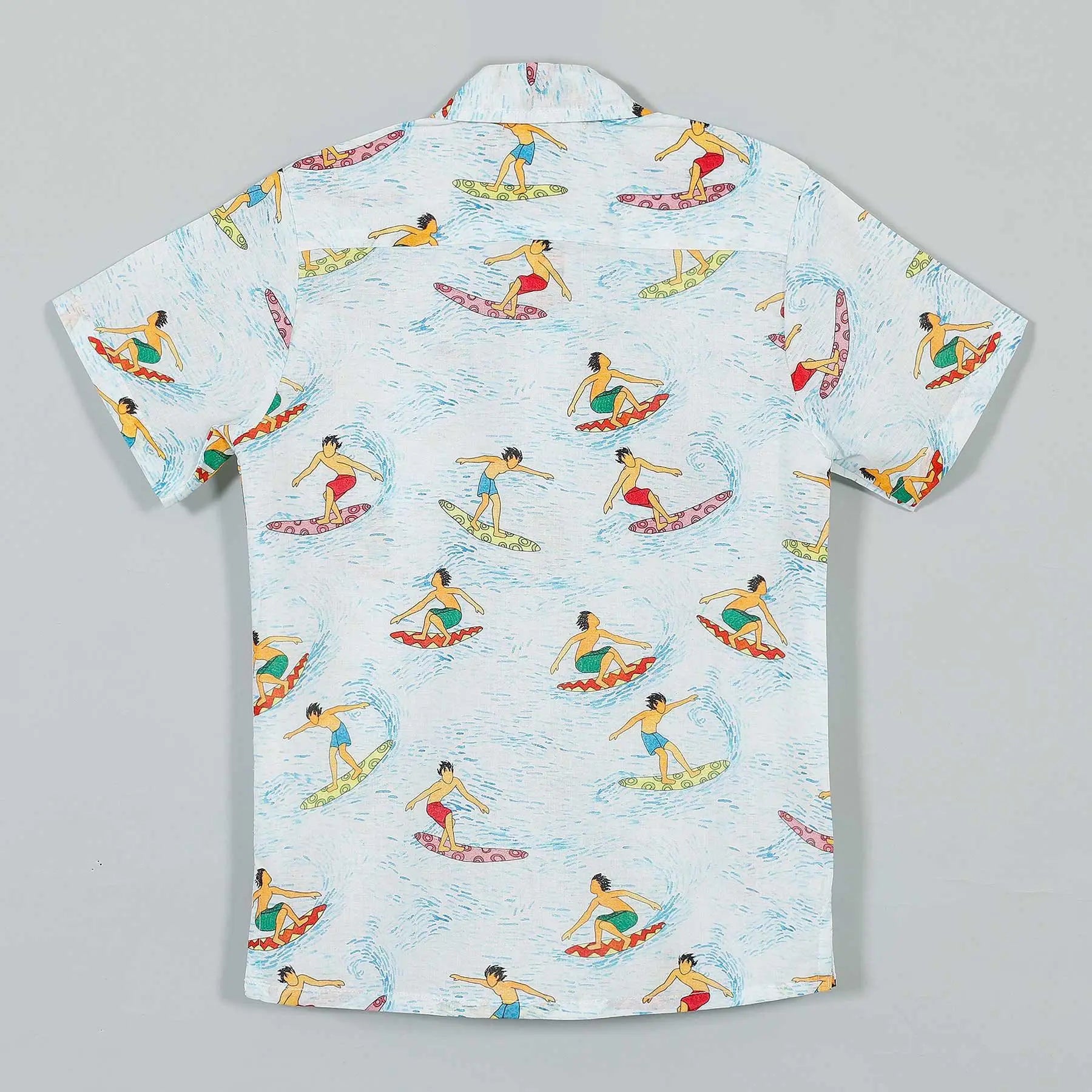 Surfing White Cotton Shirt Boy (2-12 Years)