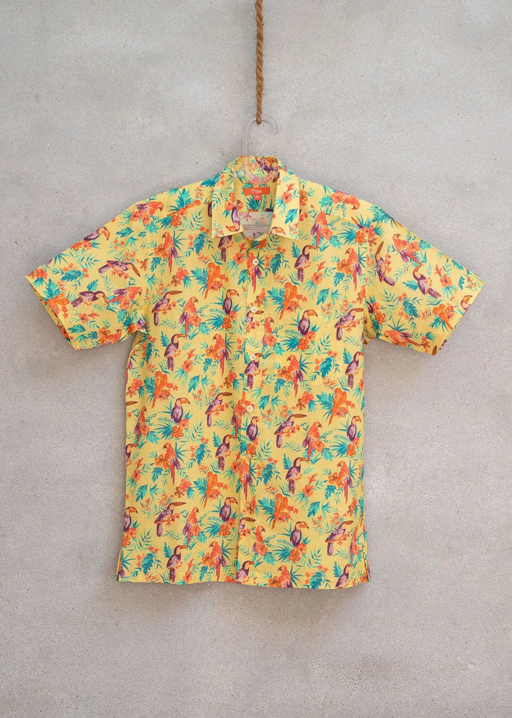 Bird House Yellow Cotton Shirt