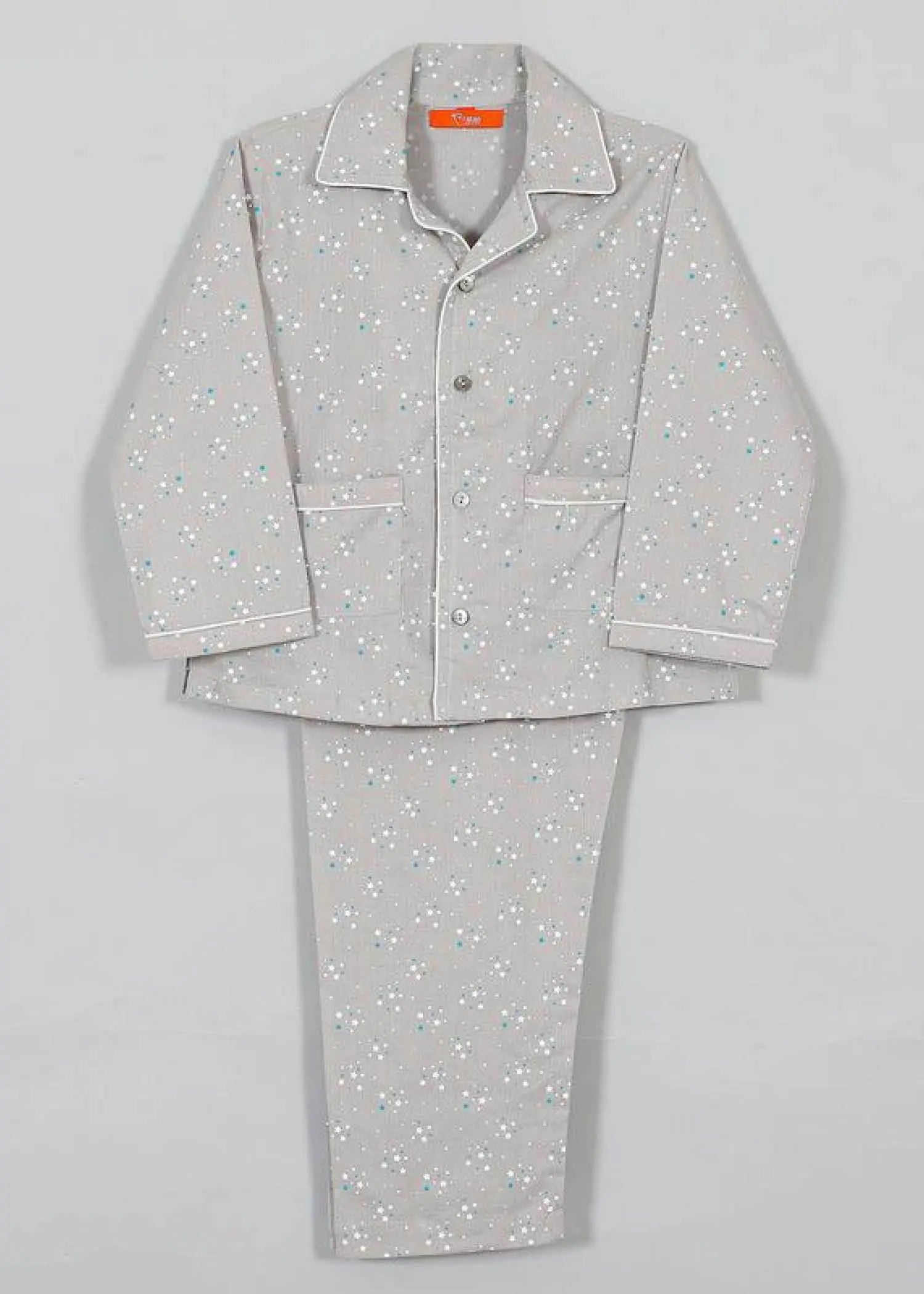 Star Grey Cotton Full Sleeve Nightsuit Boy (0-12 Years)