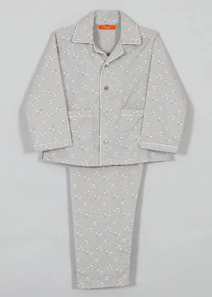Star Grey Cotton Full Sleeve Nightsuit Boy (0-12 Years)