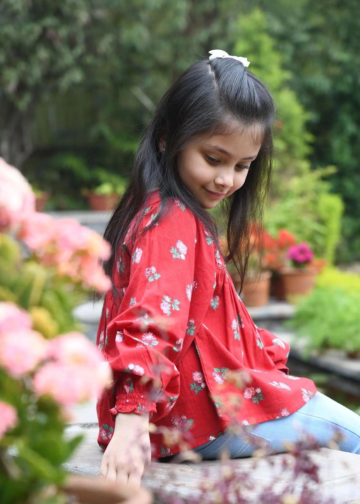 Shimmer Red Cotton Top (12 Month to 12 Years)