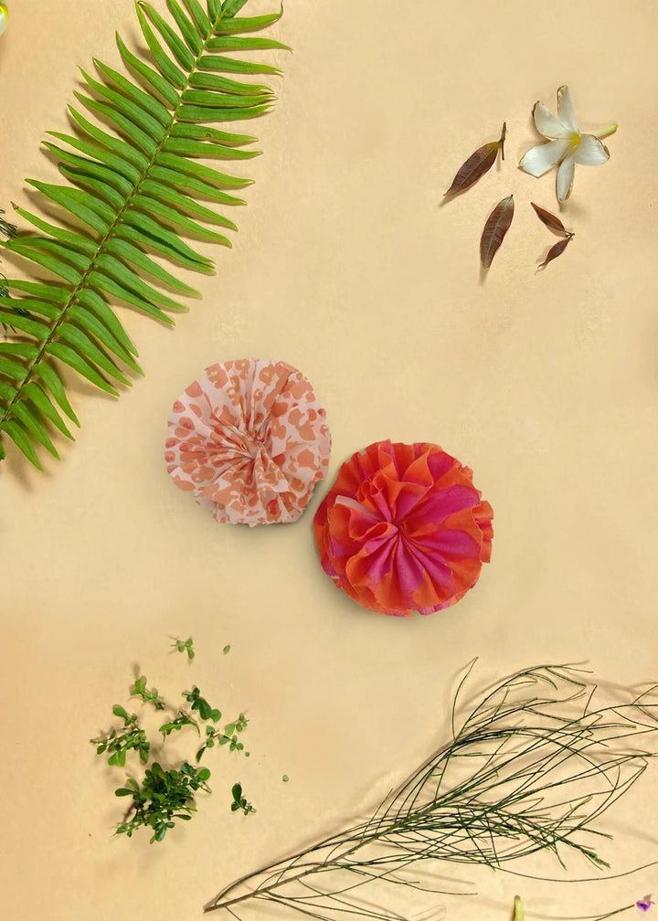 Flower Hair Clip Orange (Set of 2)