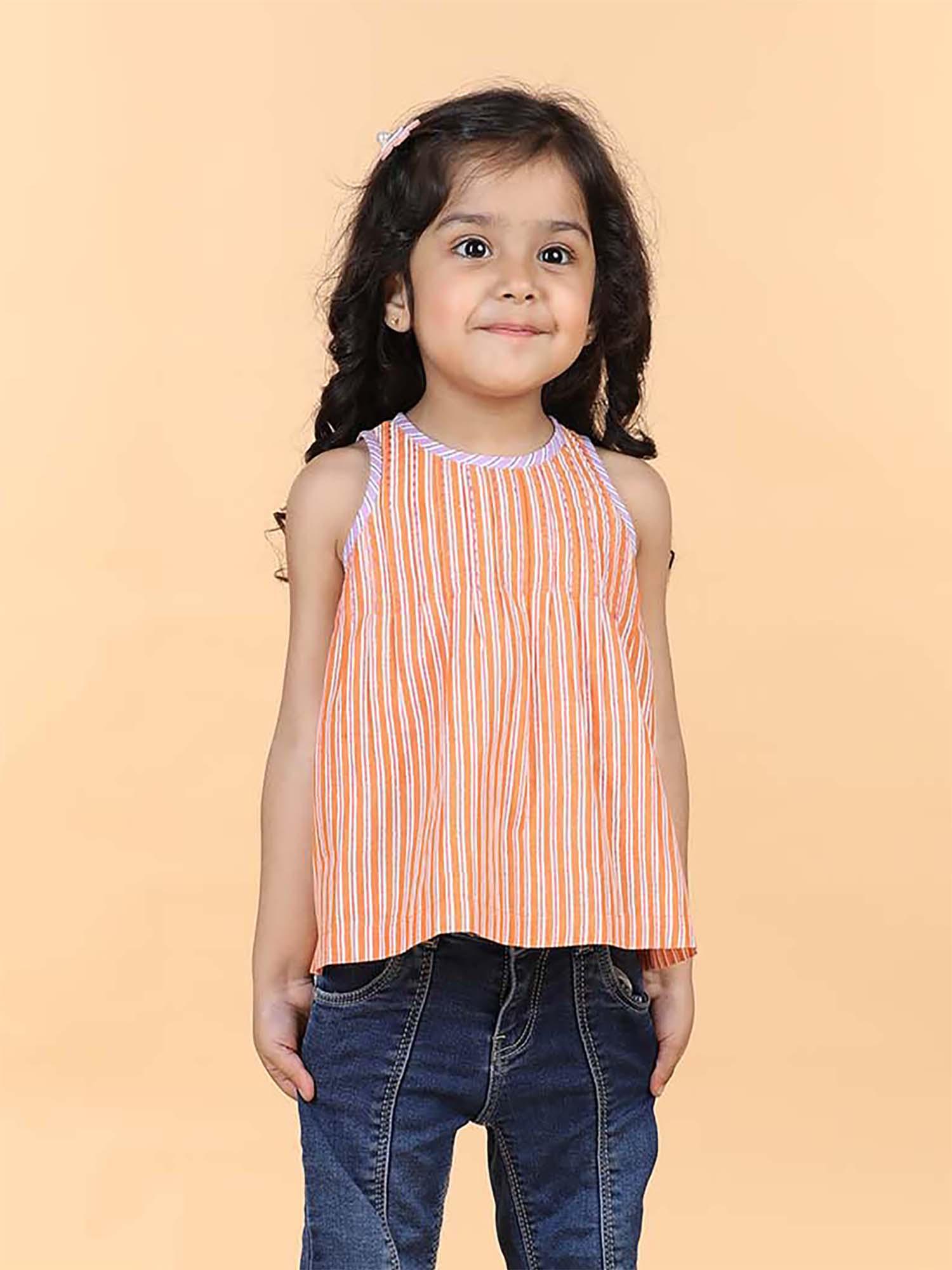 Orange Cotton Aashi Top