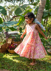 Flower Bed Pink Cotton Nia-Tiered Dress Girls (6 Months- 9 Yrs)