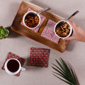Bloom Brown Cotton Quilted Coaster (Set Of 4)