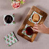 Flower Green Cotton Coaster (Set Of 4)