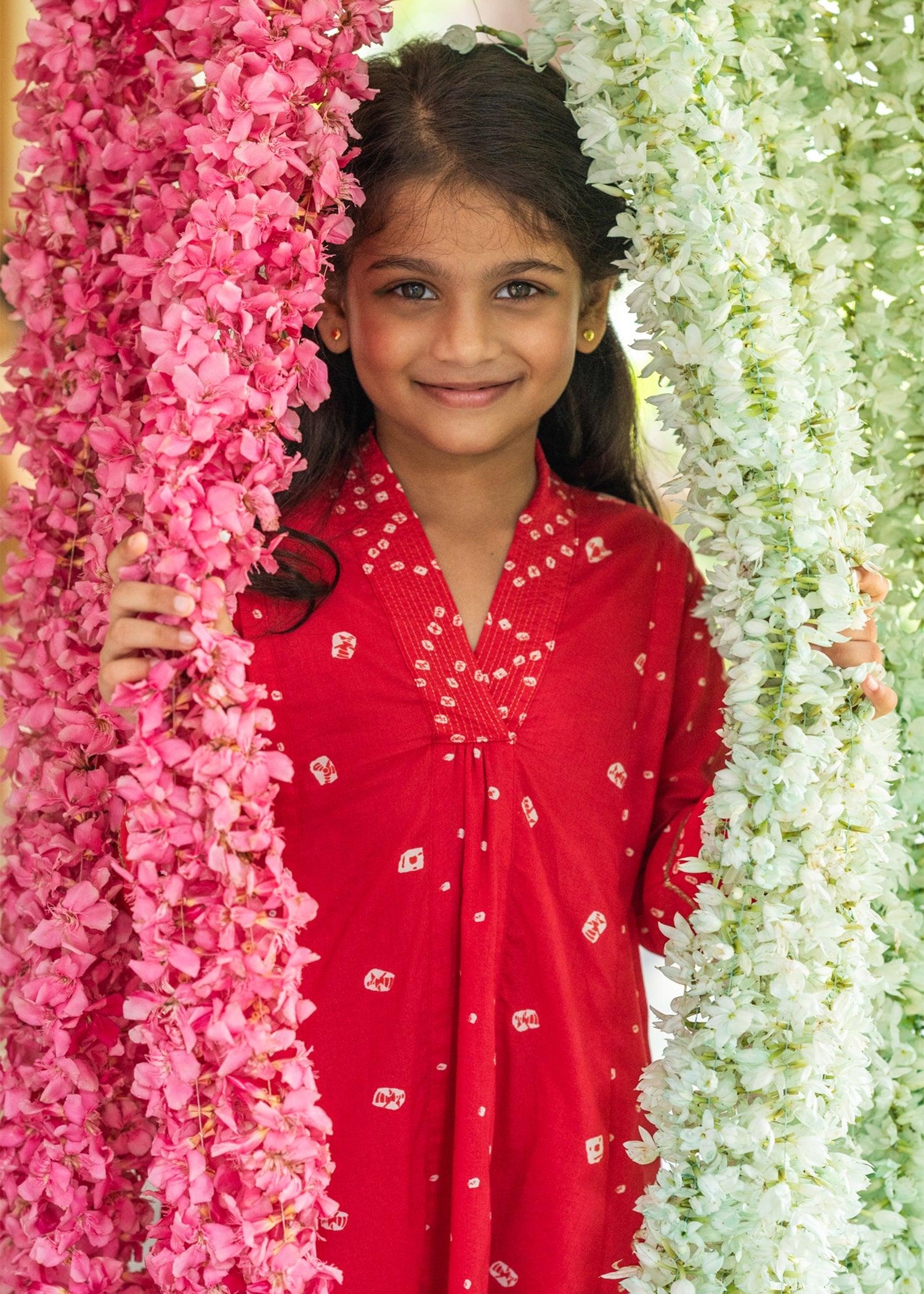 Kashvi Red Kurta Pant Set Girls (2Years - 12Years)