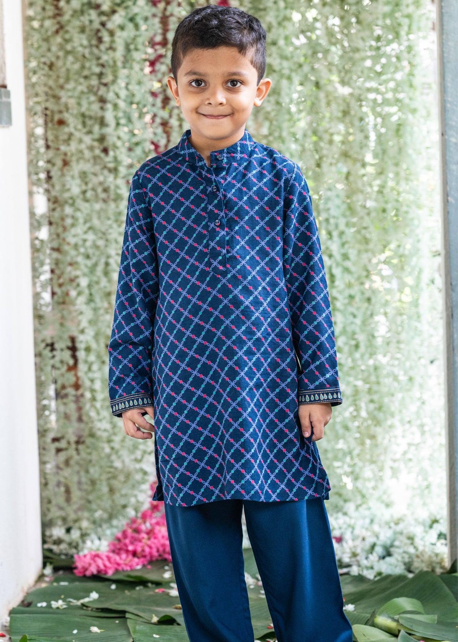 Utsav Navy Kurta Bundi Set Boys (6 Months-14 Years)