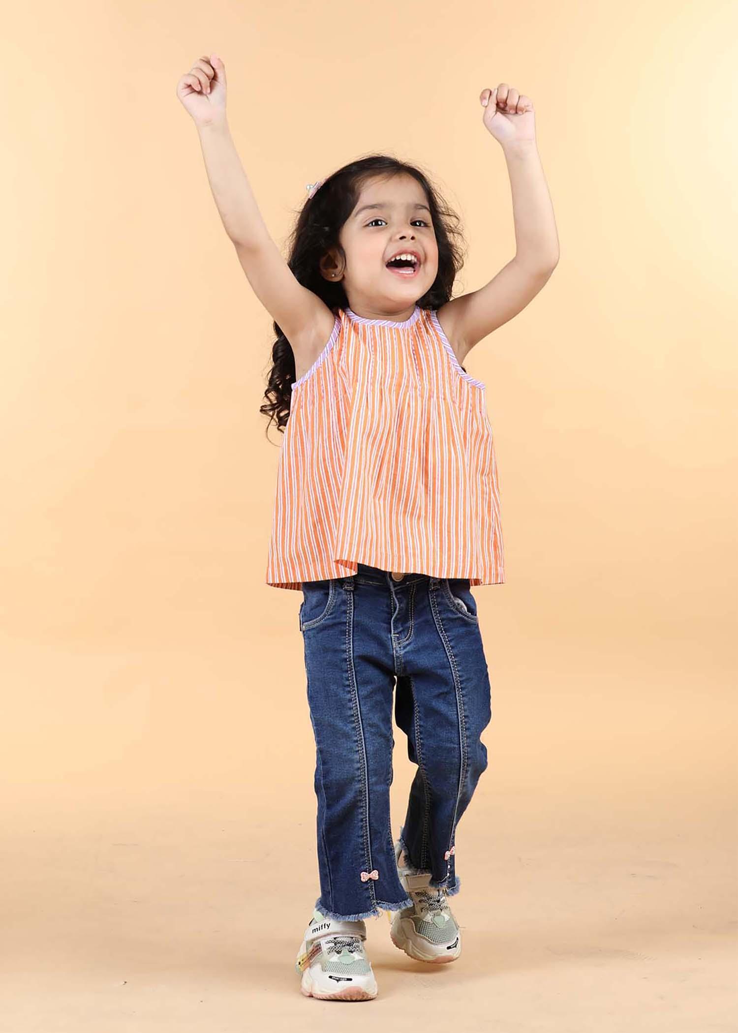 Orange Cotton Aashi Top