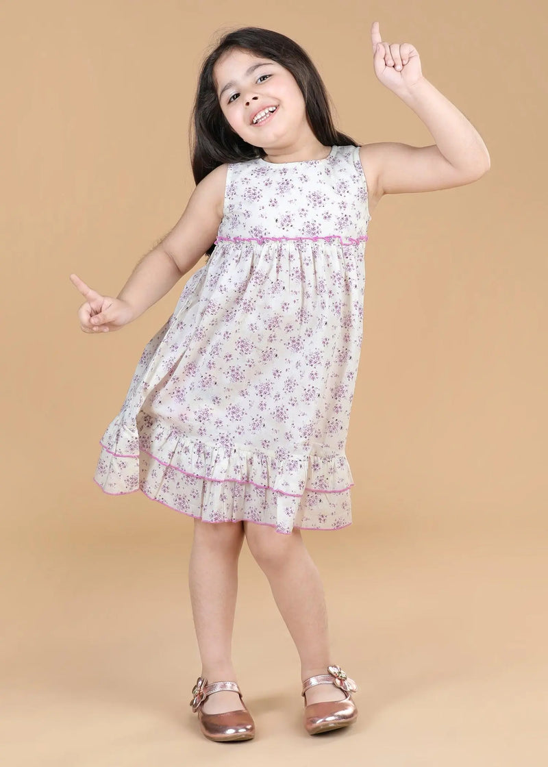 Creme Cotton Sofia Dress  Girls (6 Months -12 Yrs)