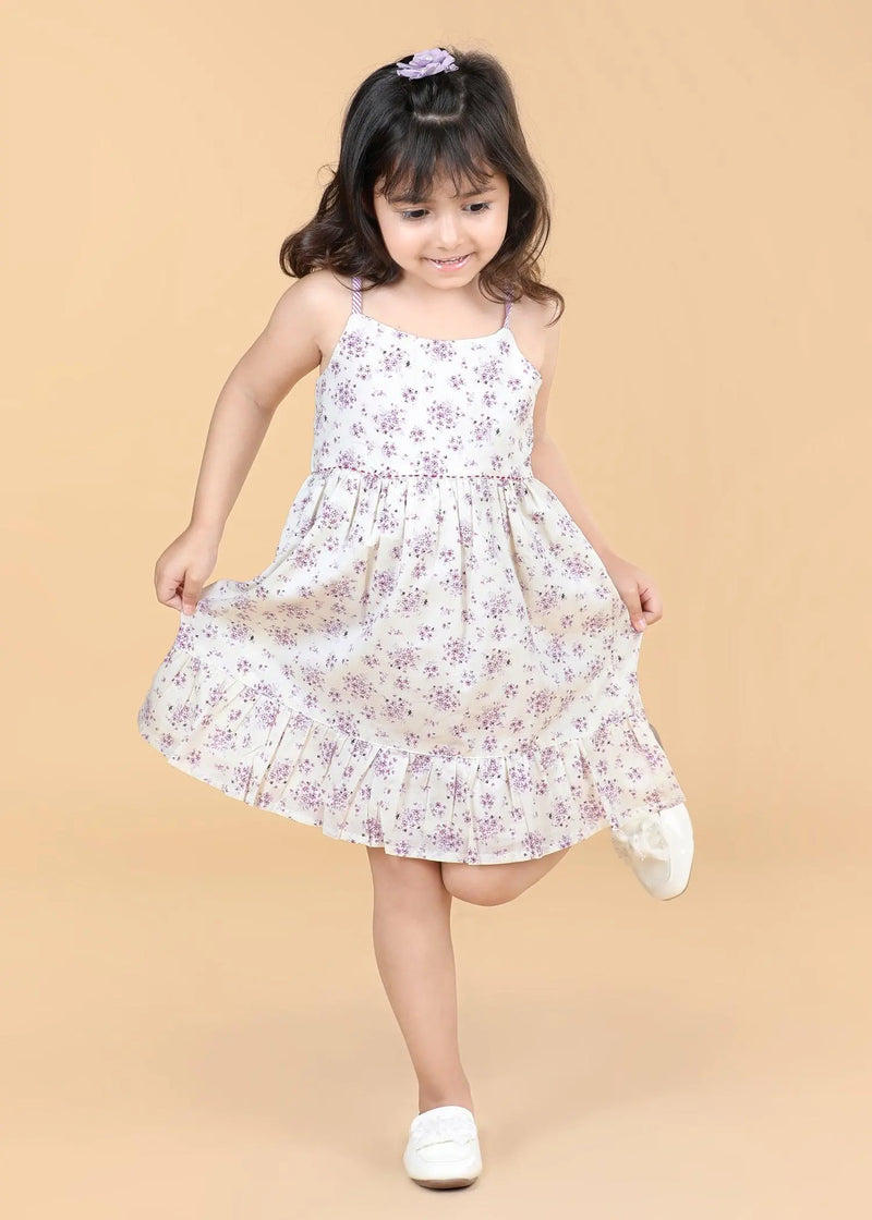 Creme Cotton Mehri Dress  Girls (6 Months -9 Yrs)