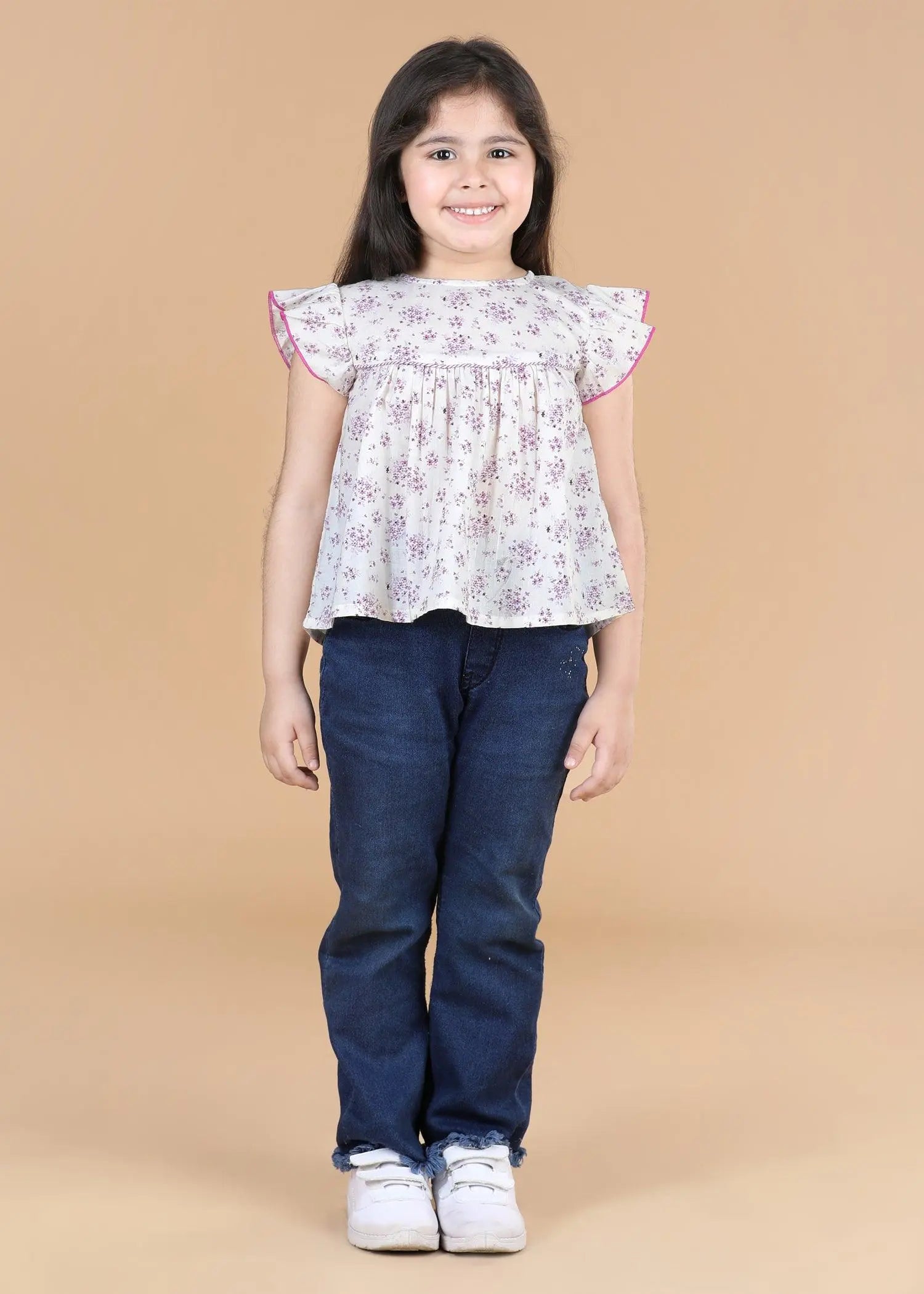Creme Cotton Vrishti Top Girls (6 Months -12 Yrs)