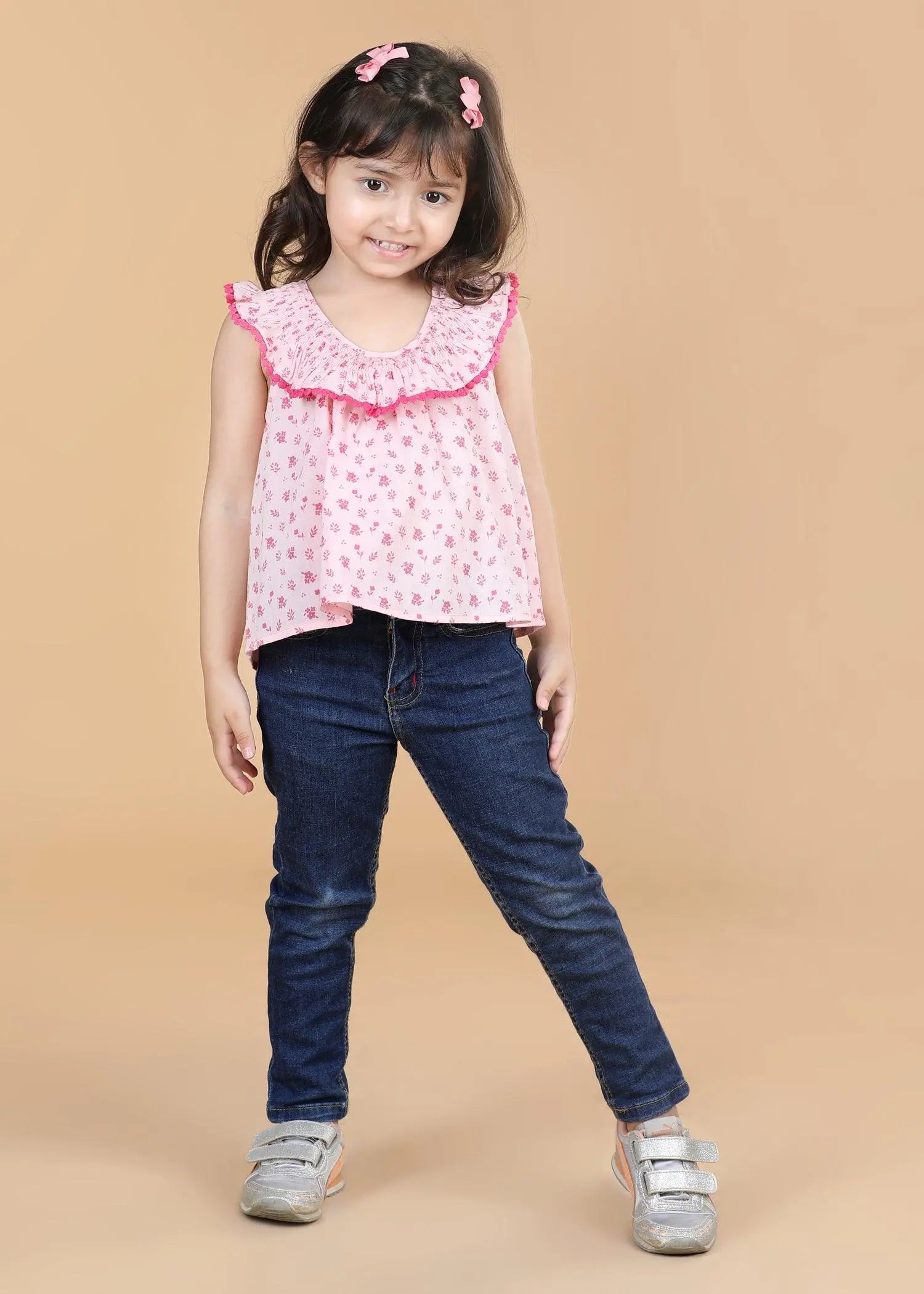 Dilly Pink Cotton Soha Top Girls (6 Months- 9 Yrs)