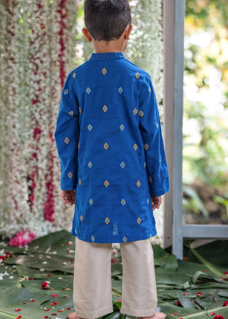 Utsav Blue Embroidered Kurta Boys (6 Months-14 Years)