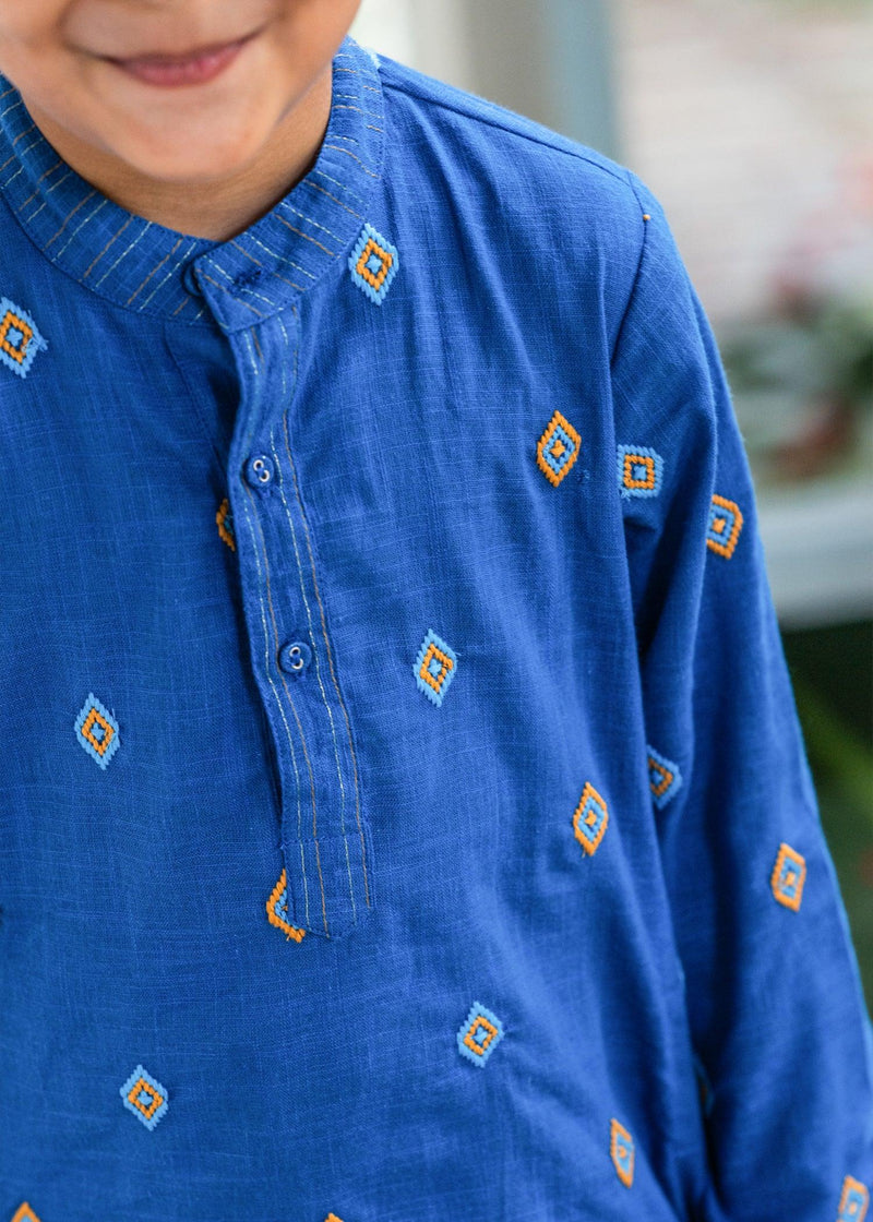 Utsav Blue Embroidered Kurta Boys (6 Months-14 Years)